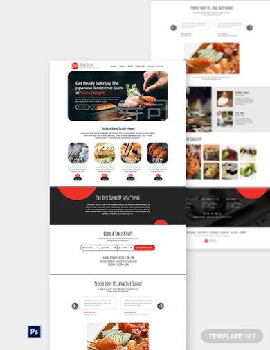 sushi restaurant website template