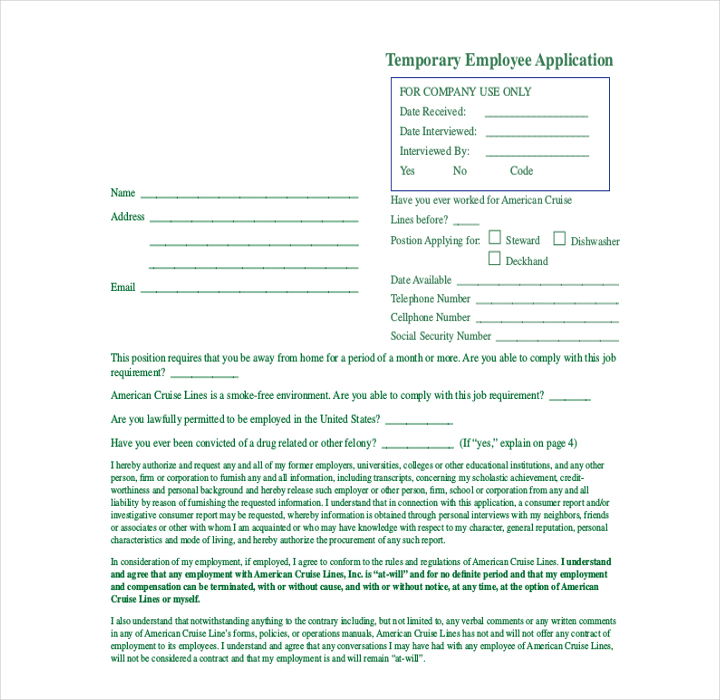 10+ Employee Application Forms & Templates PDF, DOC