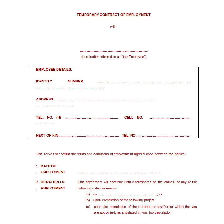 13+ Employment Contracts for Restaurants, Cafes, and Bakeries in MS