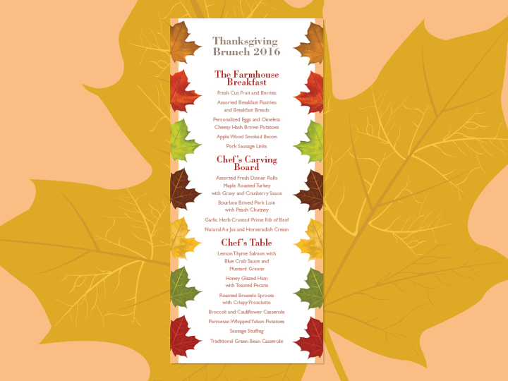 thanksgiving brunch menu template