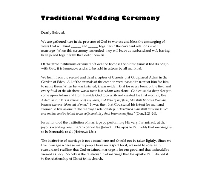 11+ Wedding Ceremony Templates Free PDF, DOC, InDesign Format Download