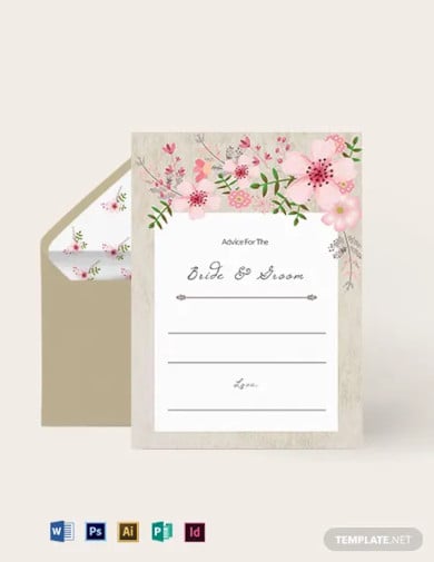 vintage floral wedding advice card template