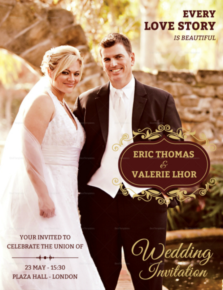 wedding invitation flyer design template