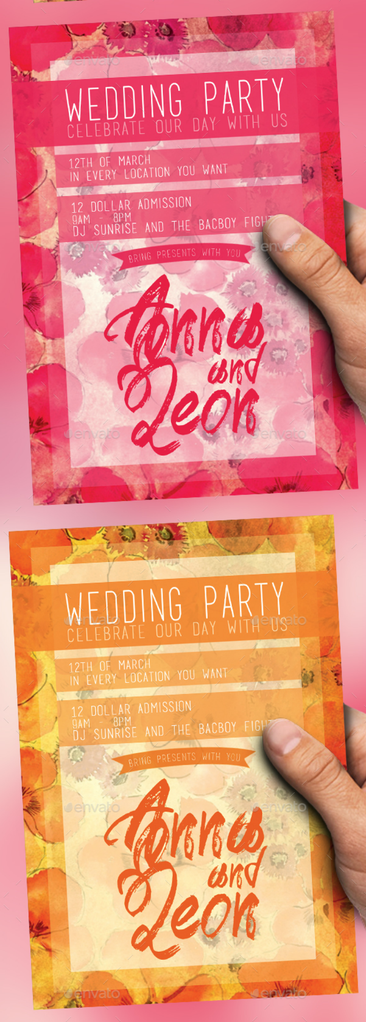 wedding party flyer template