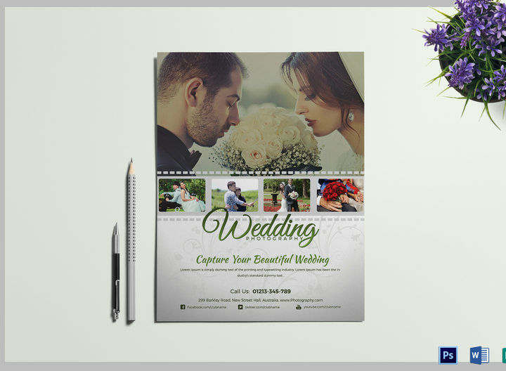 wedding photography flyer design template