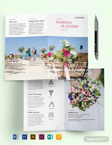 wedding planners bi fold brochure template