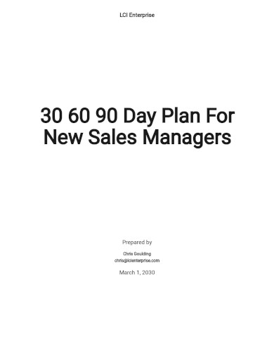 0 60 90 day plan template for new sales managers