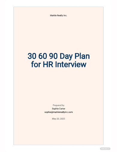 0 60 90 day plan template for hr interview