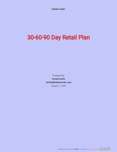 0 60 90 day retail plan template