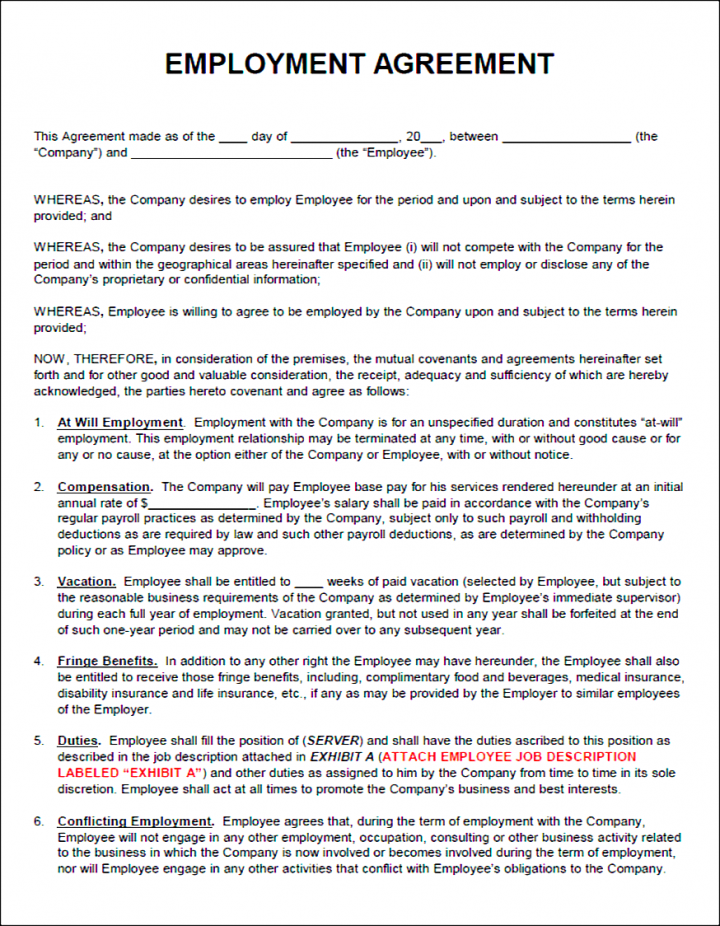 How to Write Effective Employment Agreements for a Restaurant, Cafe, or