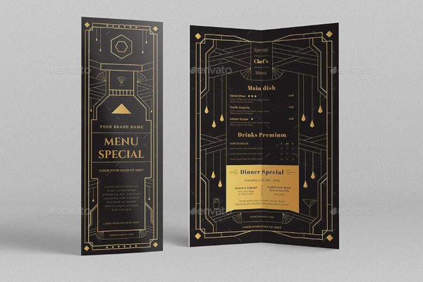Vader fage plaag amateur Art Deco Menu Designs - 5+ Free Templates in PSD, AI, InDesign, PDF, MS Word