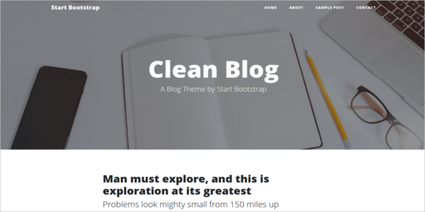 clean blog bootstrap 4 theme