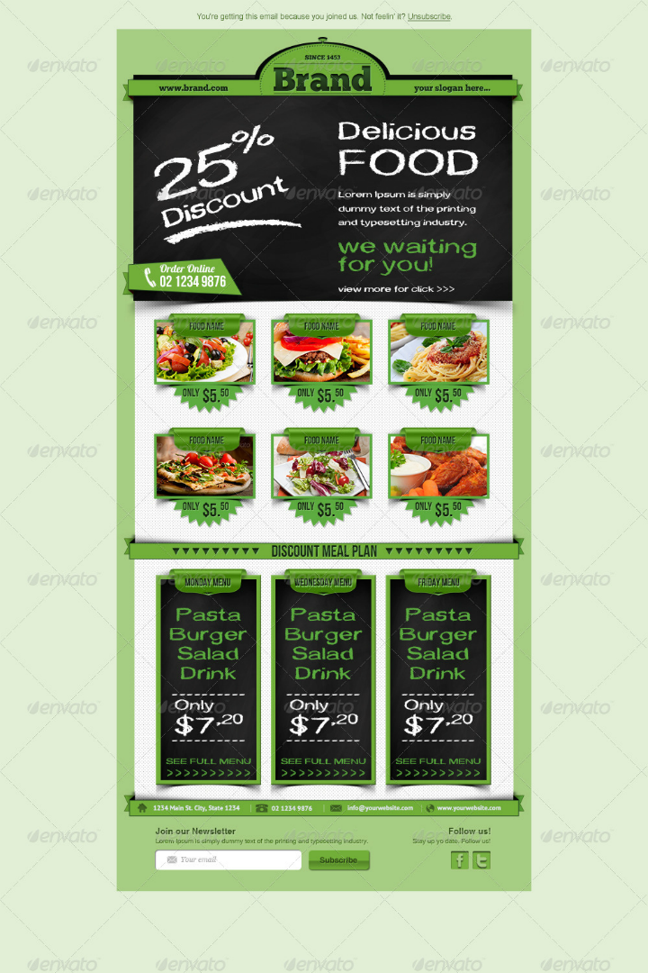 20+ Restaurant Email Templates PSD, AI