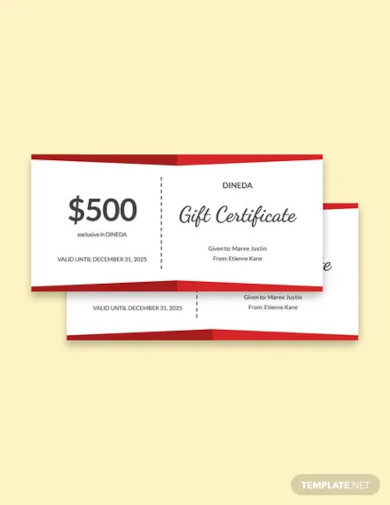 customizable restaurant gift certificate template