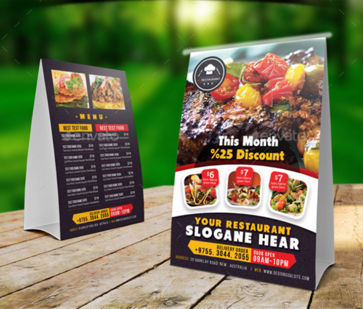 17+ Restaurant Tent Card Designs & Templates PSD, AI, InDesign, PDF, DOC