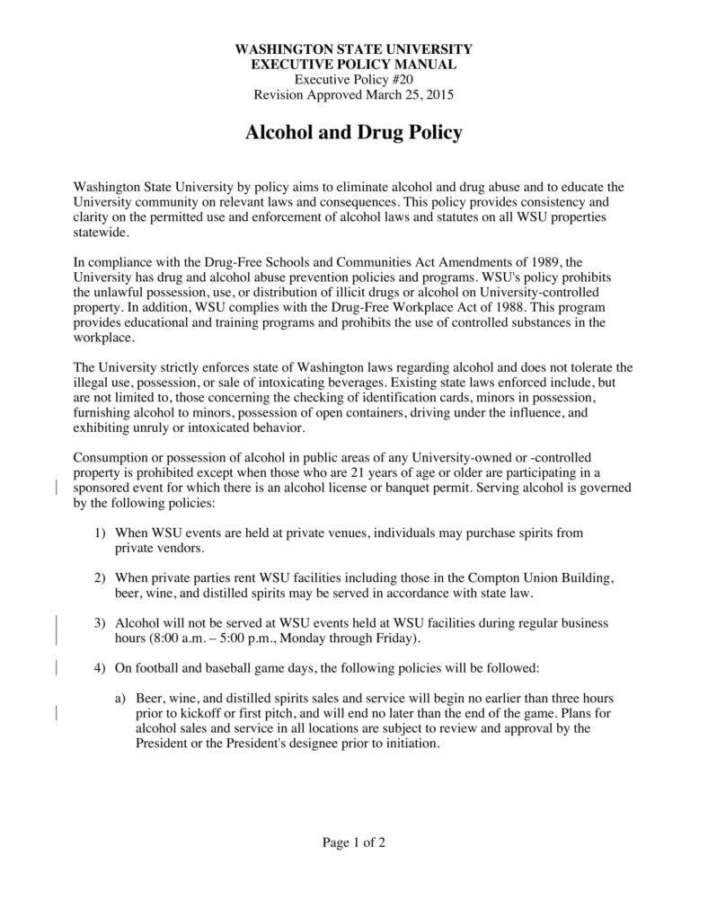 6 Drug Alcohol Policy Templates Pdf Doc Free Premium Templates