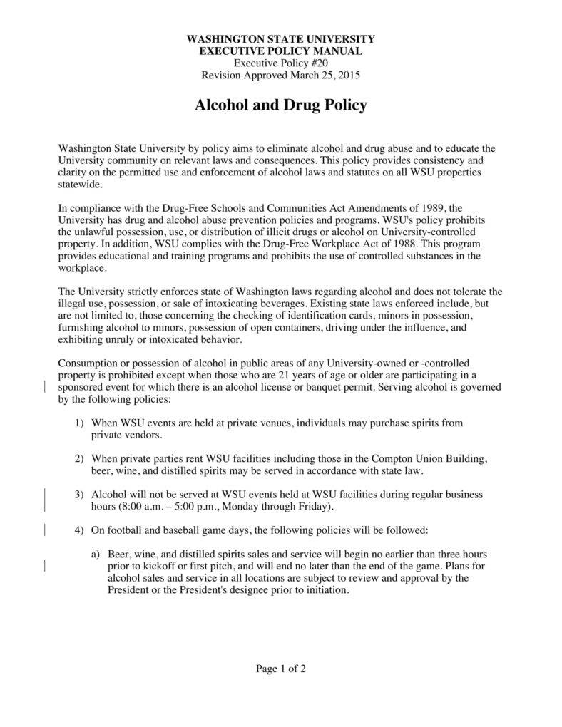 6+ Drug & Alcohol Policy Templates - PDF, DOC