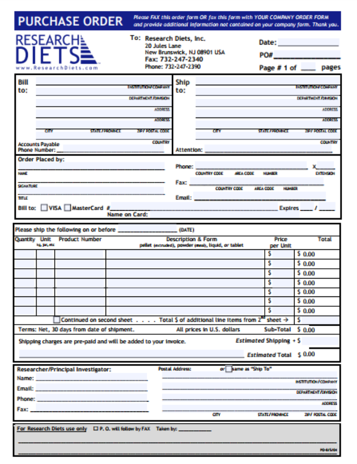 9 purchase order forms  templates  pdf doc excel  free