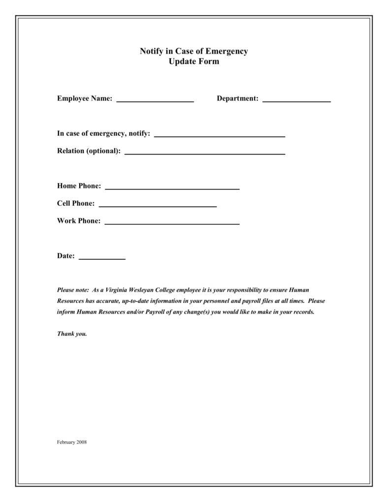 9+ Employee Emergency Notification Forms & Templates PDF, DOC