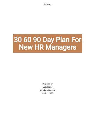free 30 60 90 day plan template for new hr managers