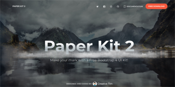free bootstrap 4 paper kit 2 template