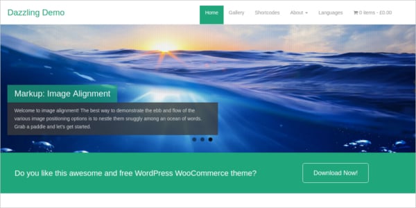 free ecommerce dazzling wordpress theme