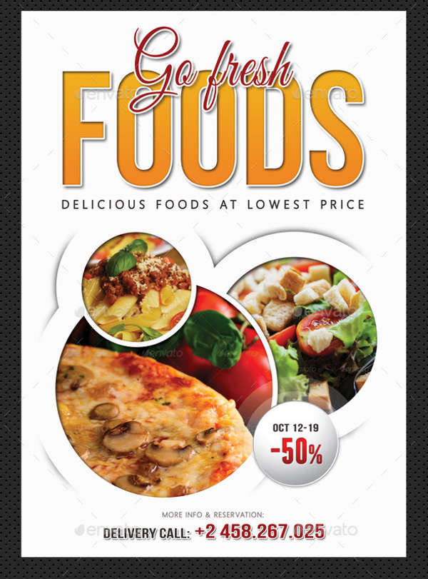 fresh food poster template