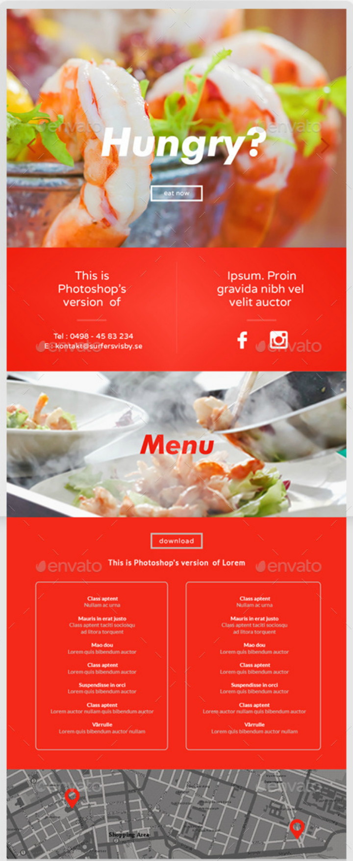 hungry restaurant newsletter email template