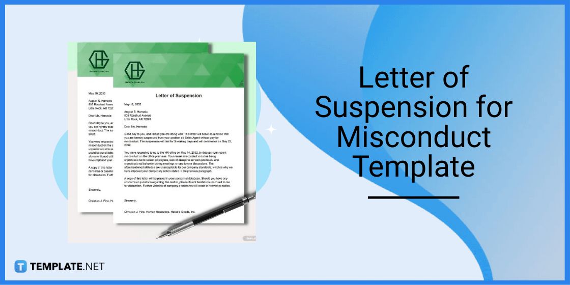 letter of suspension for misconduct template