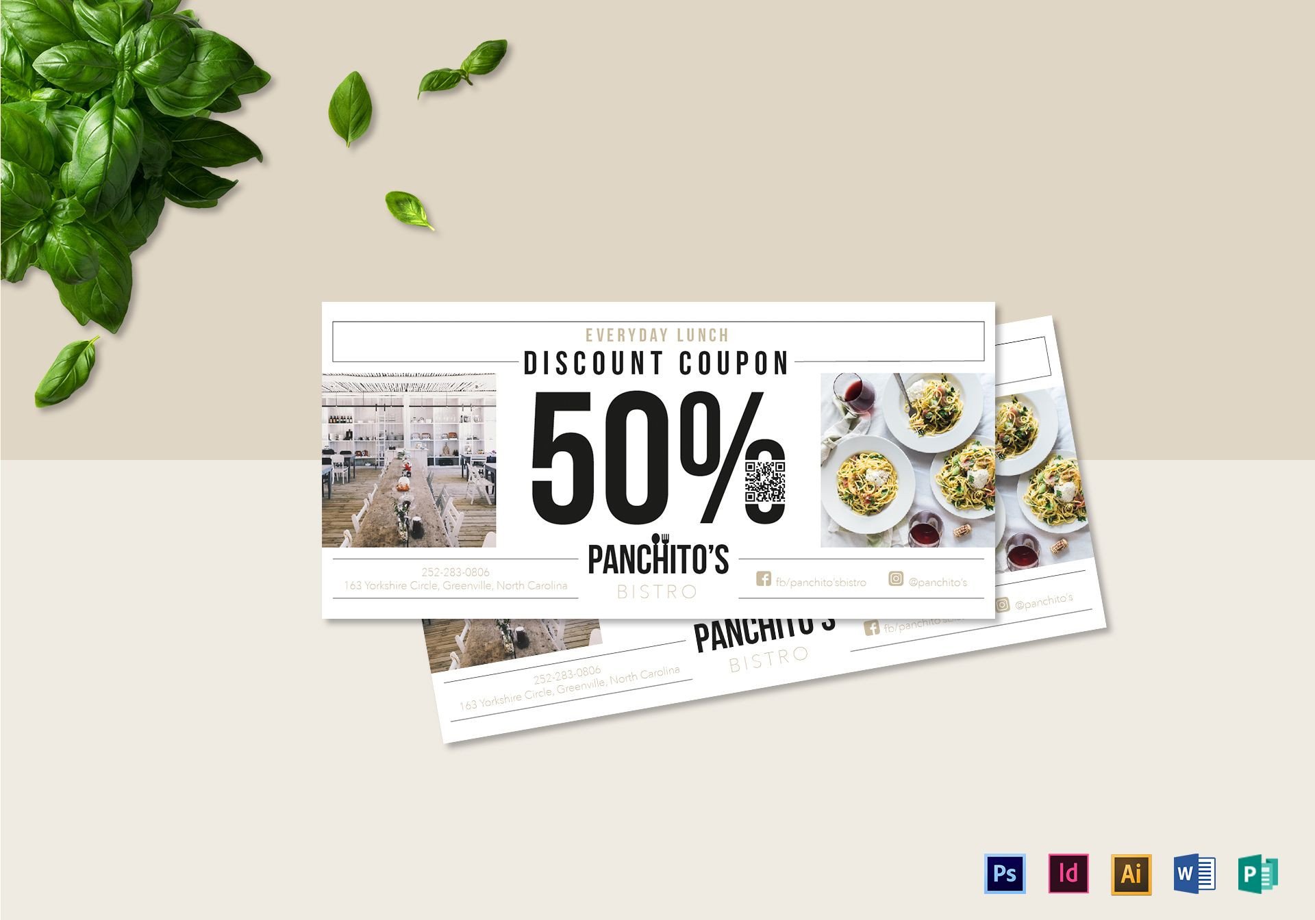 lunch discount coupon template