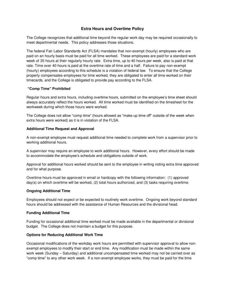 8+ Overtime Policy Templates - PDF, DOC