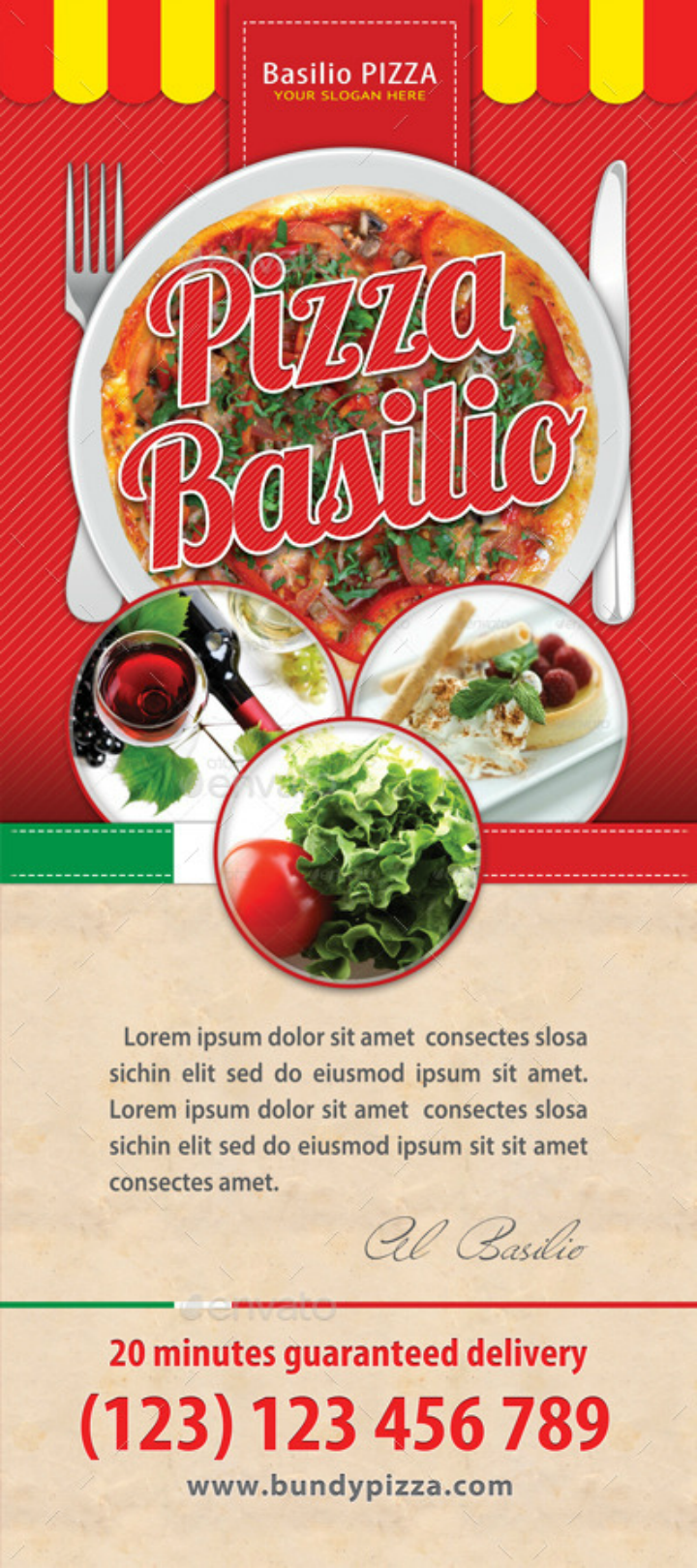 red-pizza-restaurant-rollup-banner-template