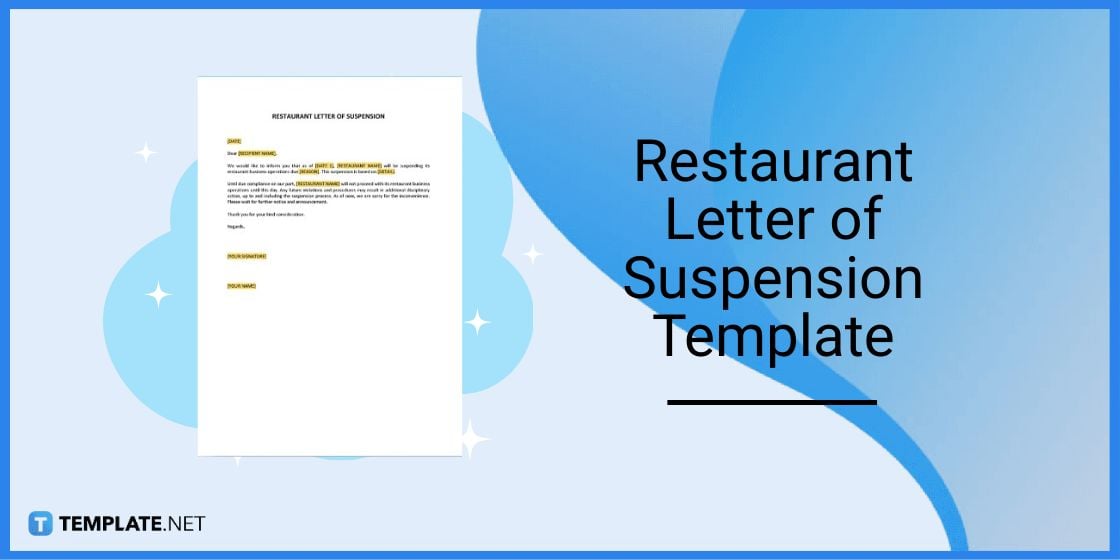 restaurant letter of suspension template