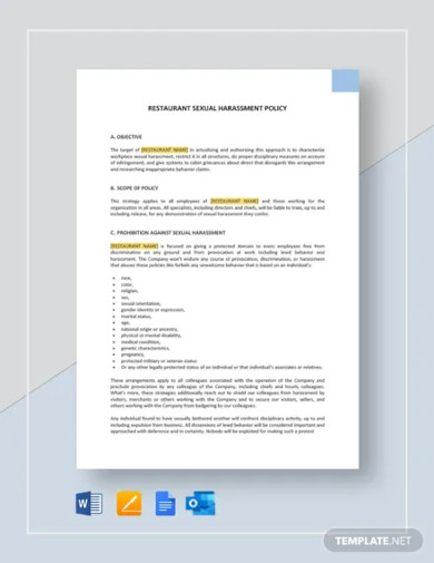 7 Harassment Policy Templates Pdf Doc Free And Premium Templates
