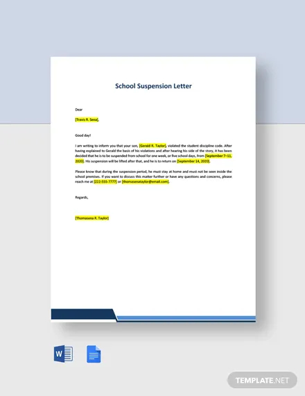 School Suspension Appeal Letter Example