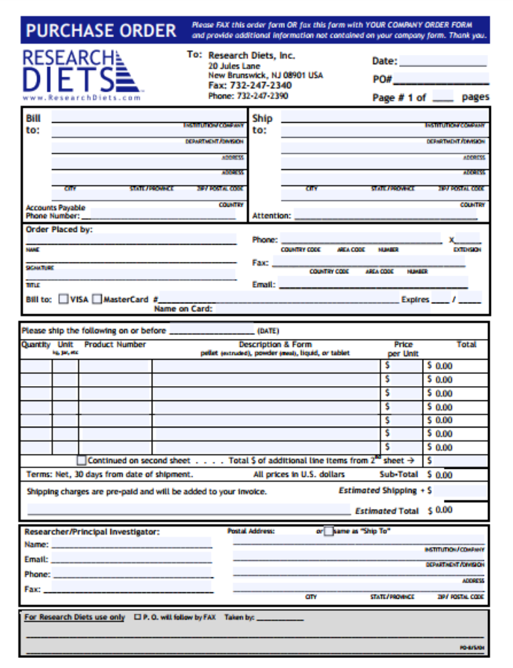 9 Purchase Order Forms Templates PDF DOC Excel Free Premium 