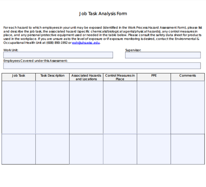 Job Task Template from images.template.net