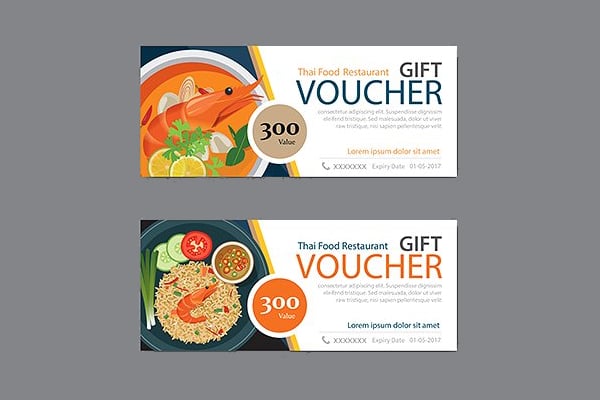 thai food restaurant discount coupon template