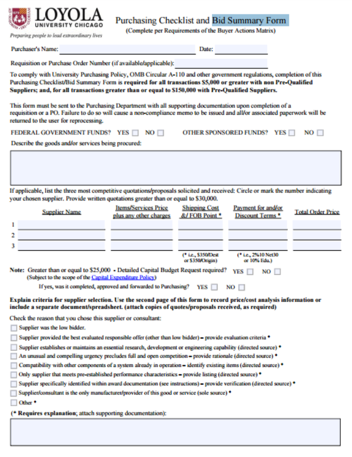 9 Bid Summary Templates