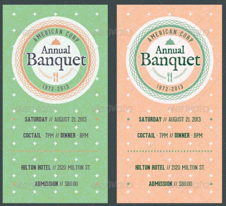 20 Formal Banquet Ticket Designs And Templates PSD Ai Word