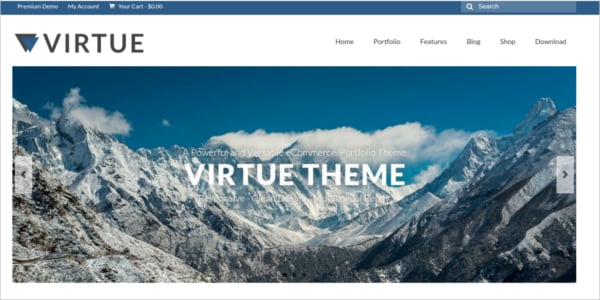 virtue free ecommerce wordpress theme