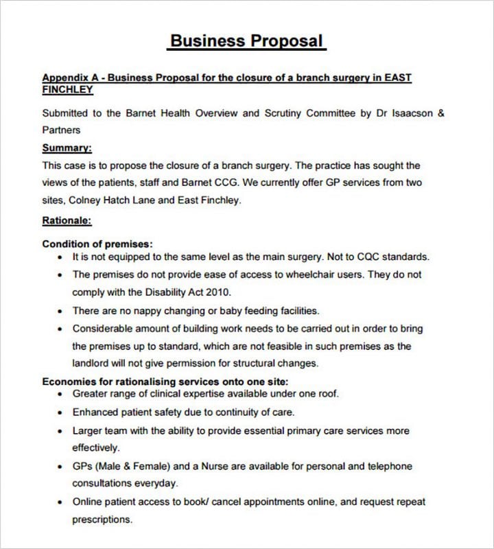 business proposal template free