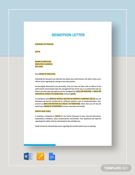 demotion letter