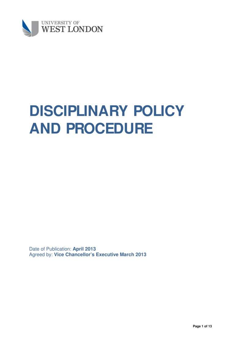 6 Disciplinary Procedure Policy Templates