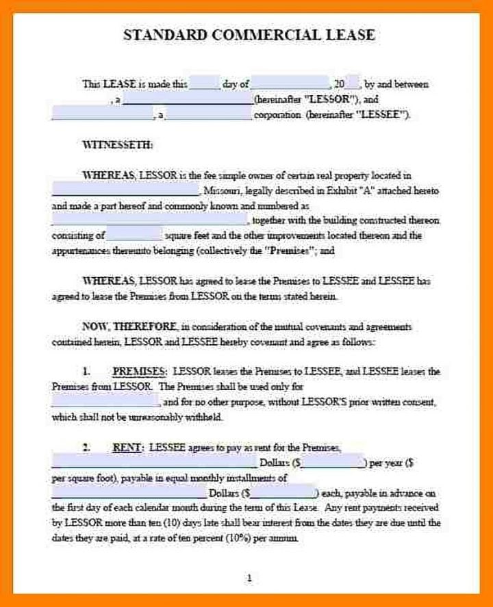 6  Lease Contract Templates for Restaurant Cafe Bakery PDF DOC