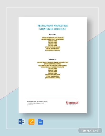 restaurant marketing strategies checklist