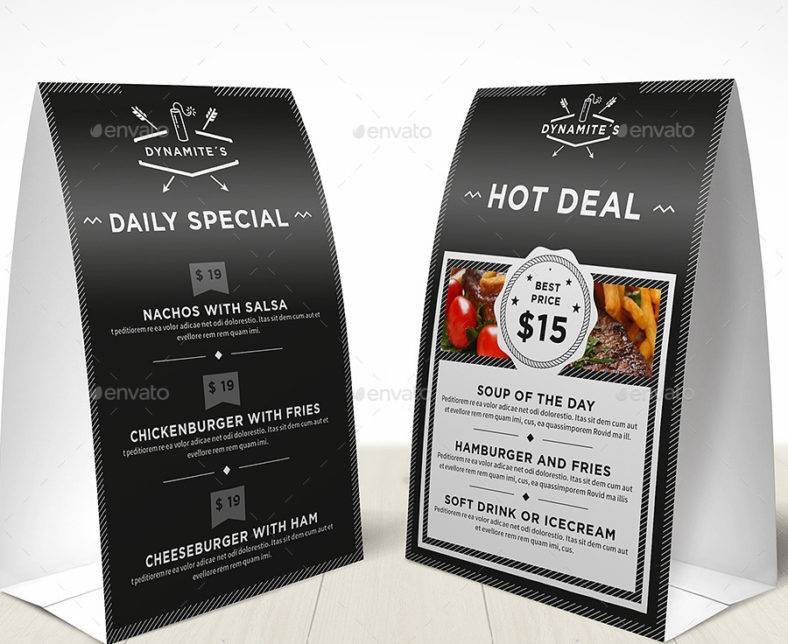 17+ Restaurant Tent Card Designs & Templates PSD, AI, InDesign, PDF, DOC