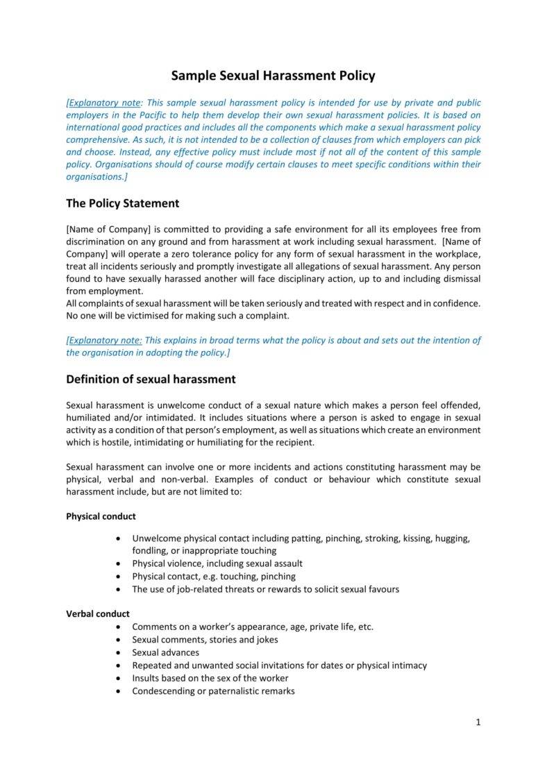 7-harassment-policy-templates-pdf-doc