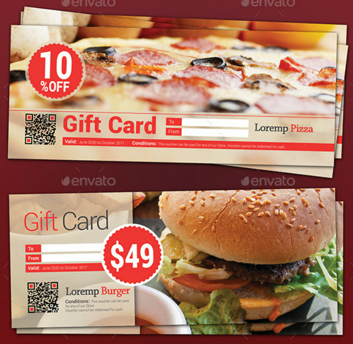14+ Restaurant Gift Card Designs & Templates PSD, AI