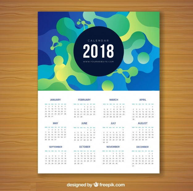 2018 abstract calendar design1